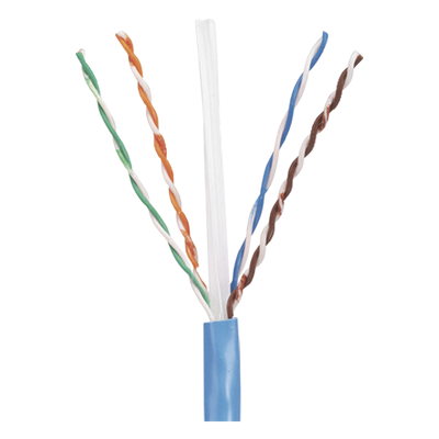Bobina de Cable UTP 305 Metros (1000 Pies) de Cobre, PanNet, Azul, Categoría 5e (24 AWG), Riser (CMR), de 4 Pares