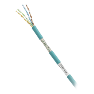Bobina de Cable Blindado SF/UTP Categoría 5e de 4 Pares, Uso Industrial con Resistencia al Aceite y Rayos UV, Multifilar 24/7 (Flexible), Color Azul Cerceta, Bobina de 305 Metros (1000 Pies)