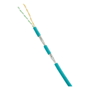 Bobina de Cable Blindado SF/UTP Categoría 5e de 2 Pares, Uso Industrial con Resistencia al Aceite y Rayos UV, Multifilar 24/7 (Flexible), Color Azul Cerceta, Bobina de 305 Metros (1000 Pies)