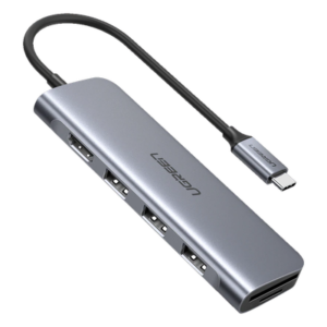 HUB USB-C Multipuertos / HDMI 4K@30Hz / 3 Puertos USB-A 3.0 / Lector Tarjeta SD+TF (Uso Simultáneo) / 6 en 1 / Carcasa de Aluminio.