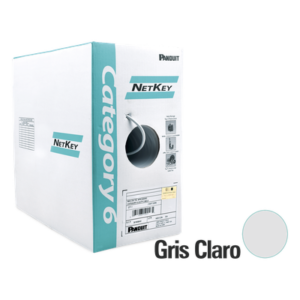 Bobina de Cable UTP de 305 Metros (1000 Pies) de Cobre, NetKey, Gris Claro, Categoría 6 (24 AWG), 1000Mbps, Riser (CMR), de 4 Pares