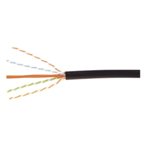 Bobina de Cable Industrial (UTP) de 4 pares, Cat6A de 10Gbps, Planta Externa con Gel Enterrado Directo, Color Negro, 305m