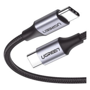 Cable USB-C a USB-C | 1 Metro (3.28 Pies) | Transferencia de Datos de 480 Mbps | Carga Rápida de Hasta 60W | QC 4.0/3.0/2.0 | PD3.0 | FPC | AFC | Protección Integrada | Caja de Aluminio | Nylon Trenzado | Color Negro