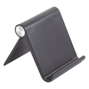 Soporte de Escritorio para Teléfono Celular / Ajustable de 0° a 100° / Goma Antiarañazos / Antideslizante / Amplia Compatibilidad con dispositivos de 4'' a 7.9'' / Plegable / ABS / Color Negro