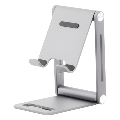Soporte para Teléfono Celular de Aluminio | Angulo Ajustable | Amplia Compatibilidad con dispositivos de 4.7'' a 7.9'' | Antideslizante | Antiarañazos | Plegable | Color Gris. - Imagen 3