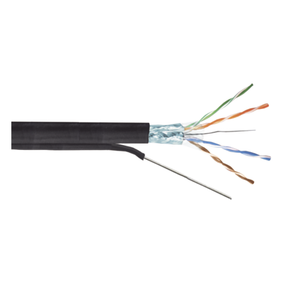Bobina de Cable FTP con Mensajero de Acero de 305 Metros (1000 Pies) Cat6+ Calibre 23, Color Negro, para Aplicaciones en Video Vigilancia y Redes de Datos / Uso en Intemperie y Aplicaciones Aéreas - Imagen 3