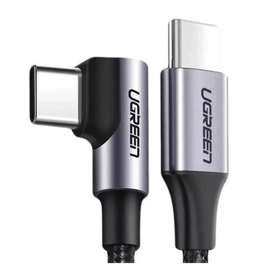 Cable USB-C a USB-C | 1 Metro (3.28 Pies) | Conector con Ángulo Recto de 90° | Carga Rápida de hasta 60W | 480 Mbps | PD3.0 | QC4.0/3.0/2.0 | FPC | AFC | Protección Integrada | Caja de Aluminio | Nylon Trenzado | Color Negro - Imagen 3