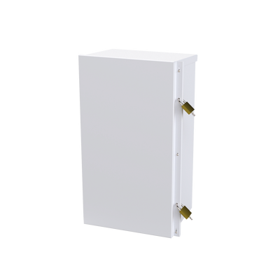 Gabinete Acero Galv. para 2 Baterías PL110D12 (400 x 730 x 300mm). Puerta Sin Ventilación. Acc. para piso o poste No incluidos. - Imagen 2