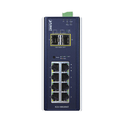 Switch Industrial Administrable Capa 2, 8 Puertos 10/100/1000T, 2 Puertos SFP 1G / 2.5 G BASE X - Imagen 2