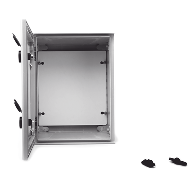 Gabinete de Poliéster IP65 Puerta Transparente, Uso en Intemperie (300 x 400 x 200 mm) con Placa Trasera Interior (Incluye Chapa y Llave). - Imagen 4