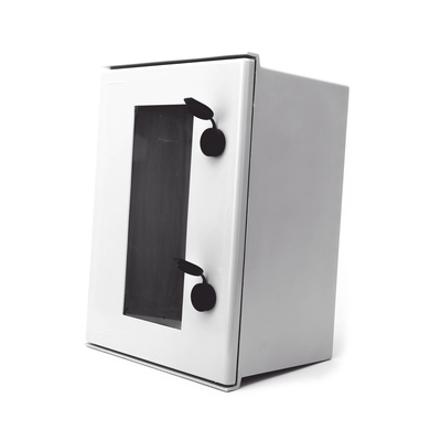 Gabinete de Poliéster IP65 Puerta Transparente, Uso en Intemperie (300 x 400 x 200 mm) con Placa Trasera Interior (Incluye Chapa y Llave). - Imagen 3