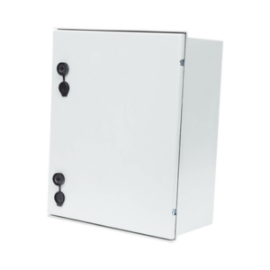 Gabinete de Poliéster IP65 Uso en Intemperie (400 x 500 x 200 mm) con Placa Trasera Interior (Incluye Chapa y Llave).