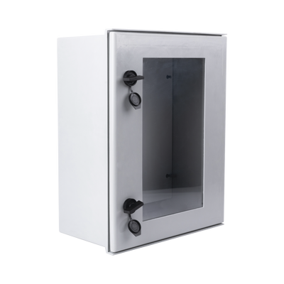 Gabinete de Poliéster IP65 Puerta Transparente, Uso en Intemperie (400 x 500 x 200 mm) con Placa Trasera Interior (Incluye Chapa y Llave). - Imagen 3