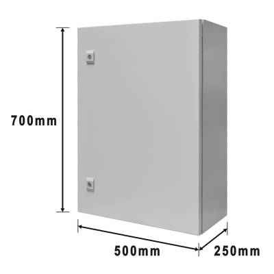 Gabinete de Acero IP66 Uso en Intemperie (500 x 700 x 250 mm) con Placa Trasera Interior y Compuerta Inferior Atornillable (Incluye Chapa y Llave). - Imagen 2