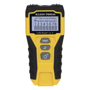 Tester de Cable LAN Scout™ Jr. 2/ Para: Prueba aprobada/ Error de Cableado/ Falla de Circuito Abierto o Cortocircuito/ Par Dividido/ Blindaje.