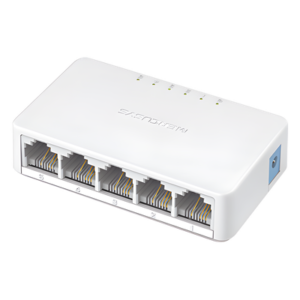 Switch NO Administrable / Para escritorio / 5 puertos 10/100 Mbps / Diseño Compacto / Plug and Play