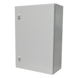 Gabinete de Acero IP66 Uso en Intemperie (500 x 700 x 250 mm) con Placa Trasera Interior Metálica y Compuerta Inferior Atornillable (Incluye Chapa y Llave T).
