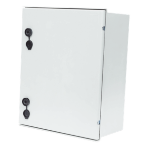 Gabinete de Poliéster IP65 Uso en Intemperie (400 x 500 x 200 mm) con Placa Trasera Interior de Plástico (Incluye Chapa y Llave).