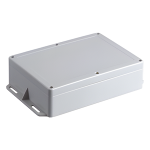 Gabinete Plástico para Exterior (IP65) de 160 x 220 x 100 mm Cierre por Tornillos Metálicos. Tiene Orejas para instalación a muro.