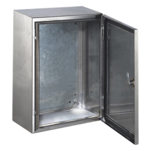 Gabinete de Acero Inoxidable IP66 Uso en Intemperie (600 x 800 x 200 mm) con Placa Interna Galvanizada.