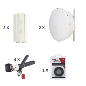Enlace completo de 2 radios FORCE400C con antenas TXP-4965-30PB2-KIT (30 dBi), rango de frecuencia extendida (4.9 a 6.2 GHz)