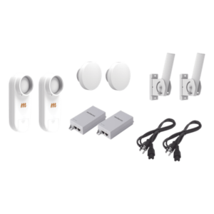 Kit de 2 radios C5X con 2 antenas de (12 dBi), rango de frecuencia extendida (4.9 a 6.4 GHz), incluye inyector POE, cable de alimentación y 2 FLEXIMOUNT-XL para alineación, distancia de hasta 3 km