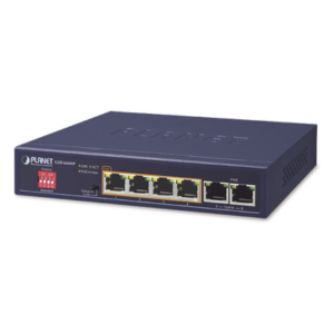 Switch No Administrable 4 Puertos 10/100/1000T 802.3at PoE + 2 Puertos 10/100/1000T de Uplink para Escritorio