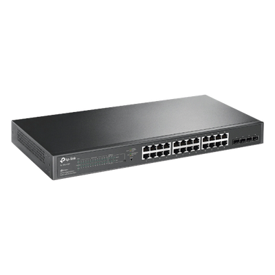 Switch PoE JetStream SDN Administrable 24 puertos 10/100/1000 Mbps + 4 puertos SFP, 24 puertos PoE, 250W, administración centralizada OMADA SDN