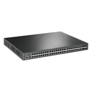 Switch L2+ Omada PoE+ / 48 Puertos PoE+ 10/100/1000 Mbps / 4 Puertos SFP 1G / 2 Puertos Consola (RJ45 y microUSB) / Administración Centralizada Omada o Stand-Alone / Multicast IGMP / Calidad de Servicio / Presupuesto PoE 384W / Montaje en Rack