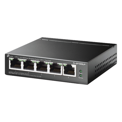 Switch PoE No Administrable de Escritorio / 5 puertos 10/100 Mbps / 4 puertos PoE af / Presupuesto 41 W / Modo extensor PoE hasta 250 metros / Calidad video prioritaria - Imagen 2