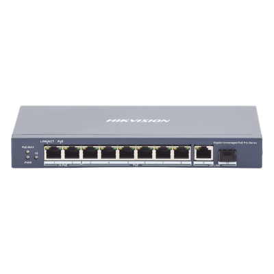 Switch PoE+ / No Administrable / 7 Puertos 1000 Mbps 802.3 af/at (30 W) / 2 Puertos 1000 Mbps Hi-PoE (90 W) / 1 Puertos 1000 Mbps Uplink / 1 Puerto SFP / Modo Extendido hasta 300 Metros / 110 Watts - Imagen 2