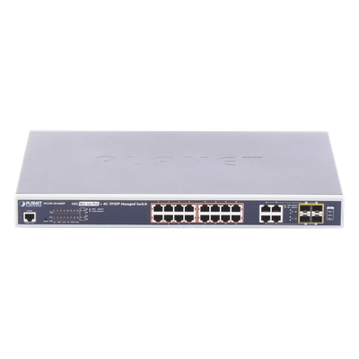 Switch Administrable 16 puertos 10/100/1000 802.3at PoE 230W y 4 puertos GigabitTP/SFP Combo - Imagen 2
