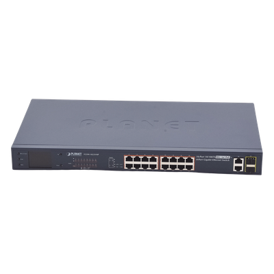Switch No Administrable PoE+ Extender, Aislamiento VLAN de 16 Puertos +, 2 Combo TP/SFP Gigabit y Pantalla - Imagen 2