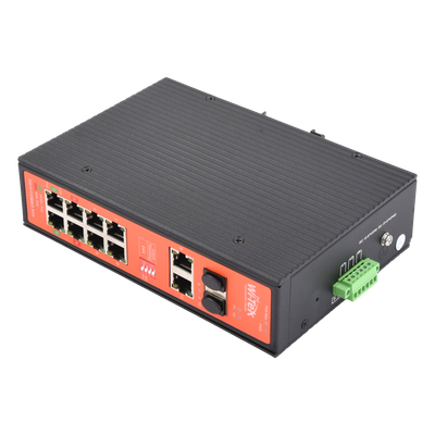 Switch PoE Industrial No administrable / Puertos 1-2 PoE 802.3 af/at y PoE 24 Vcc Pasivo 30W / Puertos 3-4 PoE 802.3 af/at/bt Hasta 60W / Puertos 5-8 PoE 802.3 af/at Hasta 30W / Los 8 puertos son Gigabit + 2 SFP combo / Presupuesto 300W - Imagen 4
