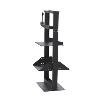 Kit de Rack Estándar 19", 24 UR con 2 Charolas y PDU (8 tomas). Ideal para UPS y Servidores tipo Torre. - Imagen 2
