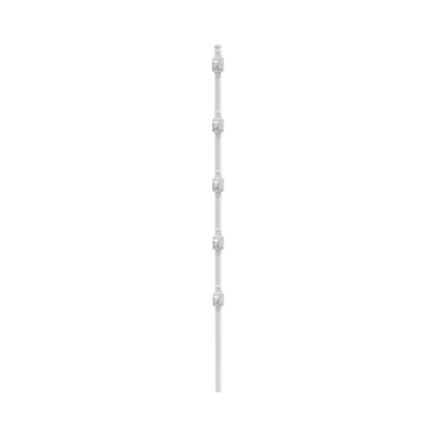 Poste con 5 Aisladores de PASO para Cerca Electrificada. Tubo Galvanizado de 1.2m, cal. 18 de 1" Diam. + Pintura Blanca Aplicación en Polvo. - Imagen 2