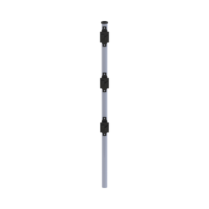 Poste de Paso de 0.75m para Cerca Electrificada. Tubo Galvanizado cal. 18 de 1"Diam. con Tapón y 3 Aisladores Instalados.