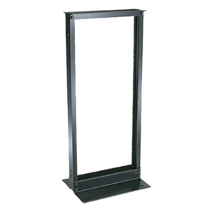 Rack de Dos Postes Estándar de 19 in, Rieles Numerados y Roscados #12-24, Fabricado en Aluminio, 24 Unidades de Rack, Color Negro