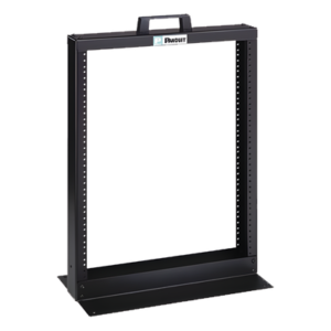 Rack de Dos Postes Estándar de 19 in, Rieles Numerados y Roscados #12-24, Fabricado en Aluminio, 13 Unidades de Rack, Color Negro
