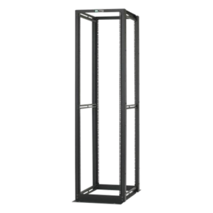 Rack de Cuatro Postes Estándar de 19", Rieles Numerados y Roscados #12-24, Profundidad Máxima de 30 in, 45 Unidades de Rack, Color Negro