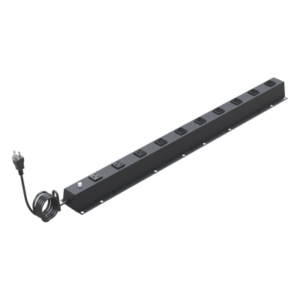 PDU Vertical de 10 Contactos (NEMA 5-15R). Volt. Ent./Sal.: 120Vca/15A compatible con Racks EIRL y EIQR.