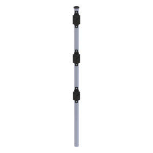 Poste de Paso de 0.75m para Cerca Electrificada. Tubo Galvanizado cal. 18 de 1"Diam. con Tapón y 3 Aisladores Instalados.