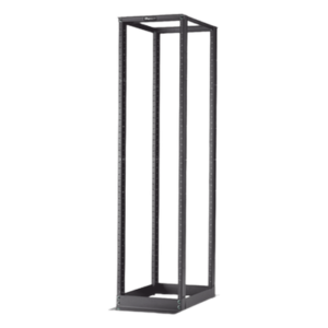 Rack de Cuatro Postes Estándar de 19", Rieles Numerados y Roscados #12-24, Profundidad Máxima de 23 in, 45 Unidades de Rack, Color Negro