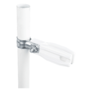 Aislador de Paso o Esquina Blanco con Abrazadera / 33-38 mm / Resina Virgen 100% / Anti-Arqueo / Tubería de Malla Ciclónica