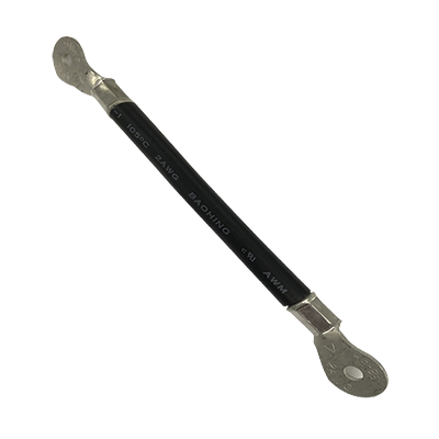 Cable para Baterías, 0.2m, Negro, Calibre 2 AWG con Terminales de Ojo en Ambos Extremos