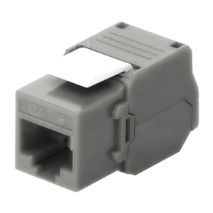 Módulo Jack Keystone Cat6 (toolless), con terminación en ángulo 180 º Color Gris, Compatible con Faceplate y Patchpanel Linkedpro