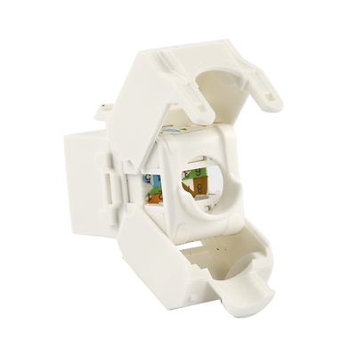 Módulo Jack Keystone Cat6A (toolless), con terminación en ángulo 180 º Color Blanco, Compatible con Faceplate y Patchpanel Linkedpro - Imagen 2