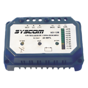 Controlador de Carga y Descarga para Sistemas Solares 20 A, 24 Vcc.