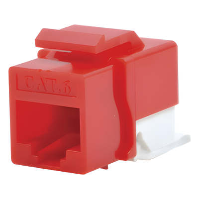 Módulo Jack Cat6 sin Herramienta (toolless) keystone para faceplate - Color Rojo