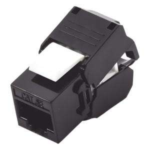 Módulo Jack Keystone Cat5e (Toolless), con Terminación en Ángulo 180 - Color Negro, Compatible con Faceplate y Patchpanel Linkedpro